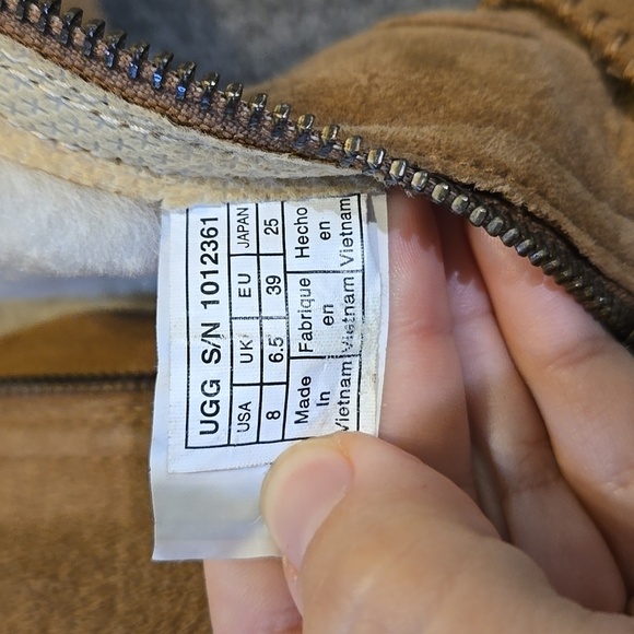 Ugg Australia Women Brown Suede Tall Boots Riding Sheepskin Shoes Sz 8 - Picture 11 of 13